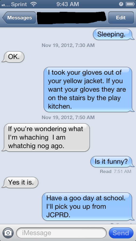 Messaging with a 2nd grader